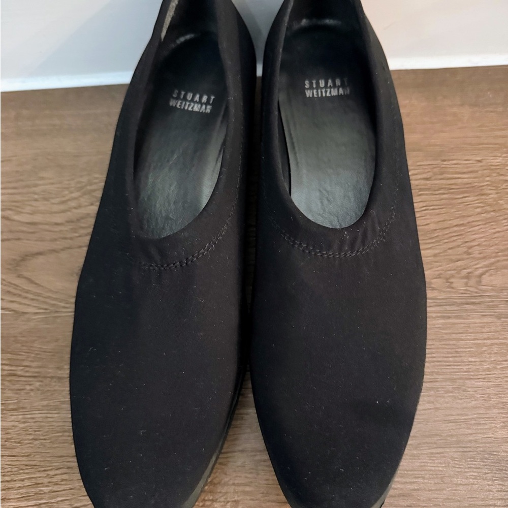 Stuart Weitzman ‘Walker’ Black Slip-On Micro Stretch Shoes Size 10
